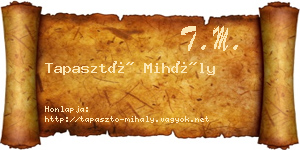 Tapasztó Mihály névjegykártya