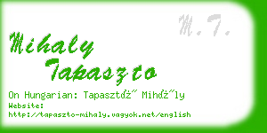 mihaly tapaszto business card